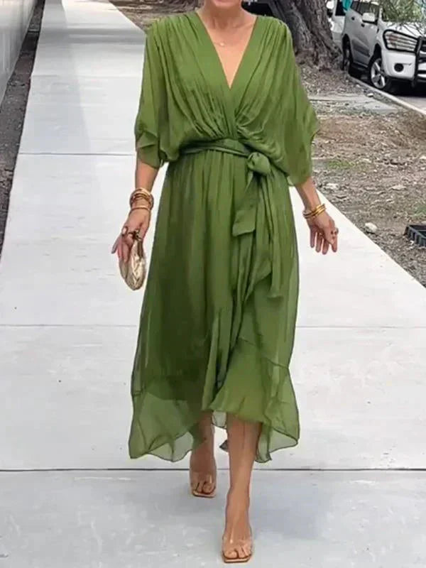 Andre | Chiffon Dress with V-Neck