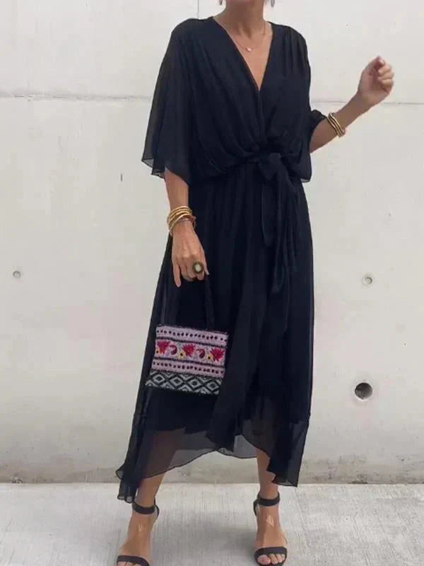Andre | Chiffon Dress with V-Neck