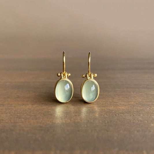 Vintage earrings with green stone