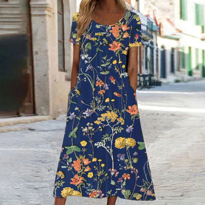 Isaura™ | Boho Floral Dress with Belly Cover