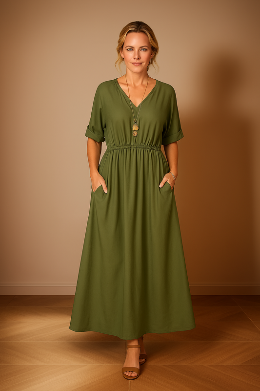 Andre | Chiffon Dress with V-Neck