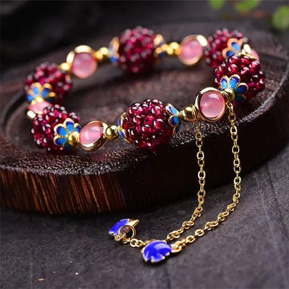 Bracelet with Natural Stones in Berry Shapes