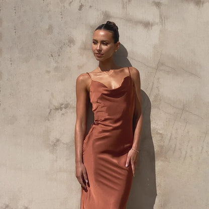 Daira™ | Long Satin Dress