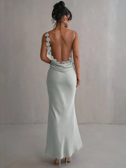 Romina™ | Backless Floral Maxi Dress