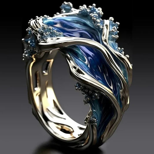 Wavy Ring Vintage Golden Ocean