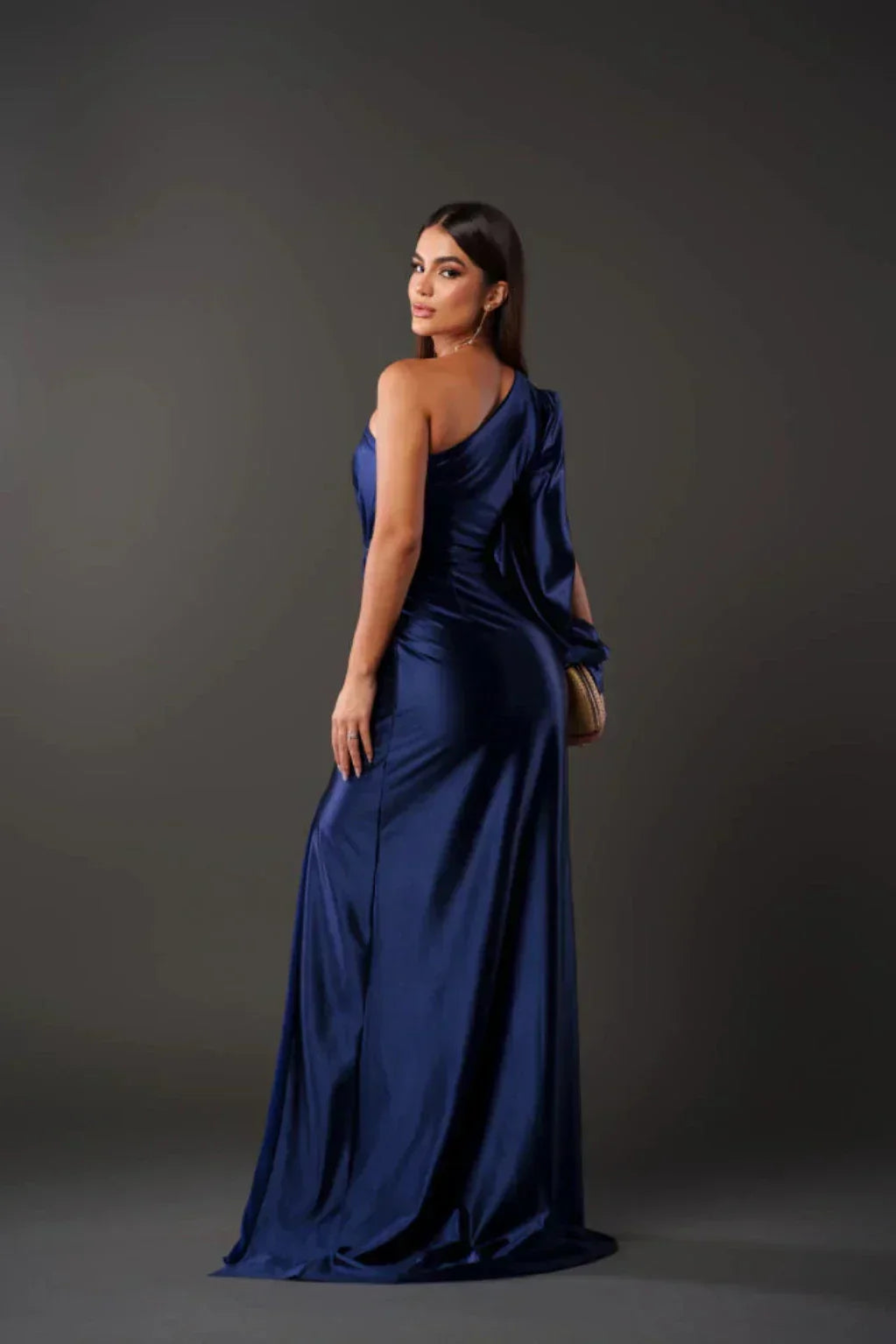 Araceli | Satin Dress with One Sleeve