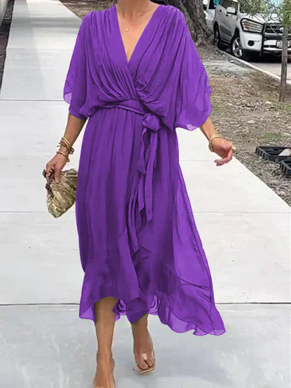 Andre | Chiffon Dress with V-Neck
