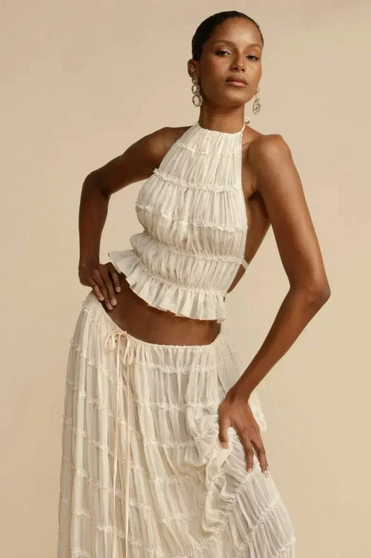 Frida - Backless Pleated Set